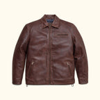 Men's Dark Brown Distressed Lambskin Leather Biker Jacket