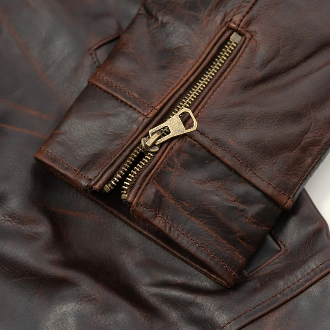 Men's Dark Brown Legacy Leather Flight Jacket – Full Grain Cow Leather
