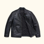 Men's Black Lambskin Leather Biker Jacket