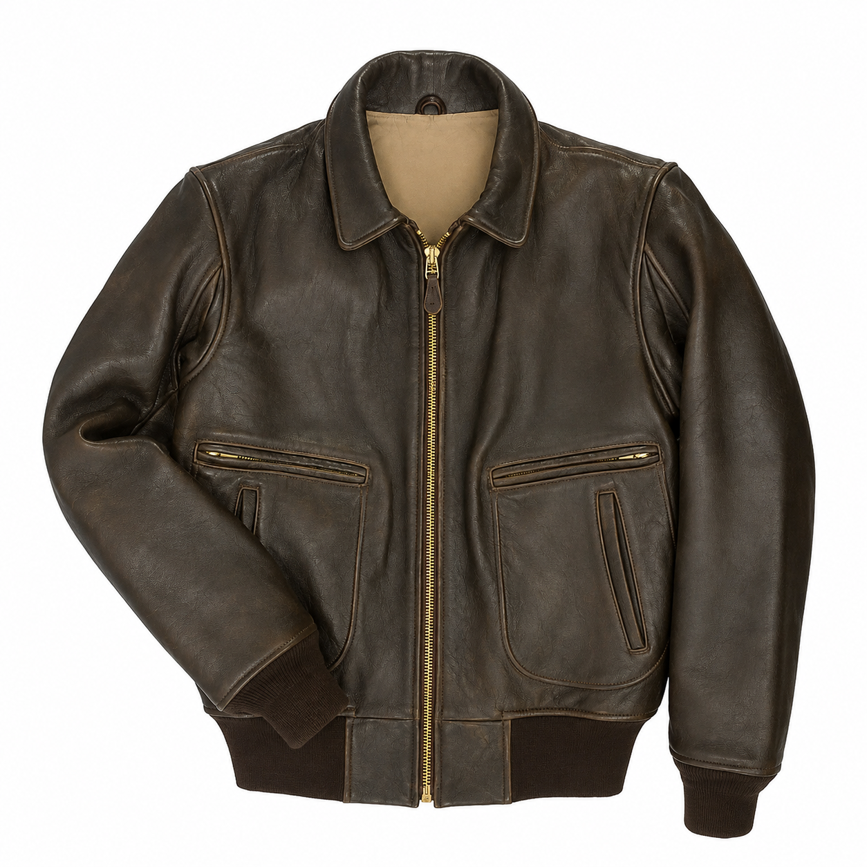 Men's Vintage Brown Lambskin Leather Motorcycle Jacket | Raiders Moto Jacket