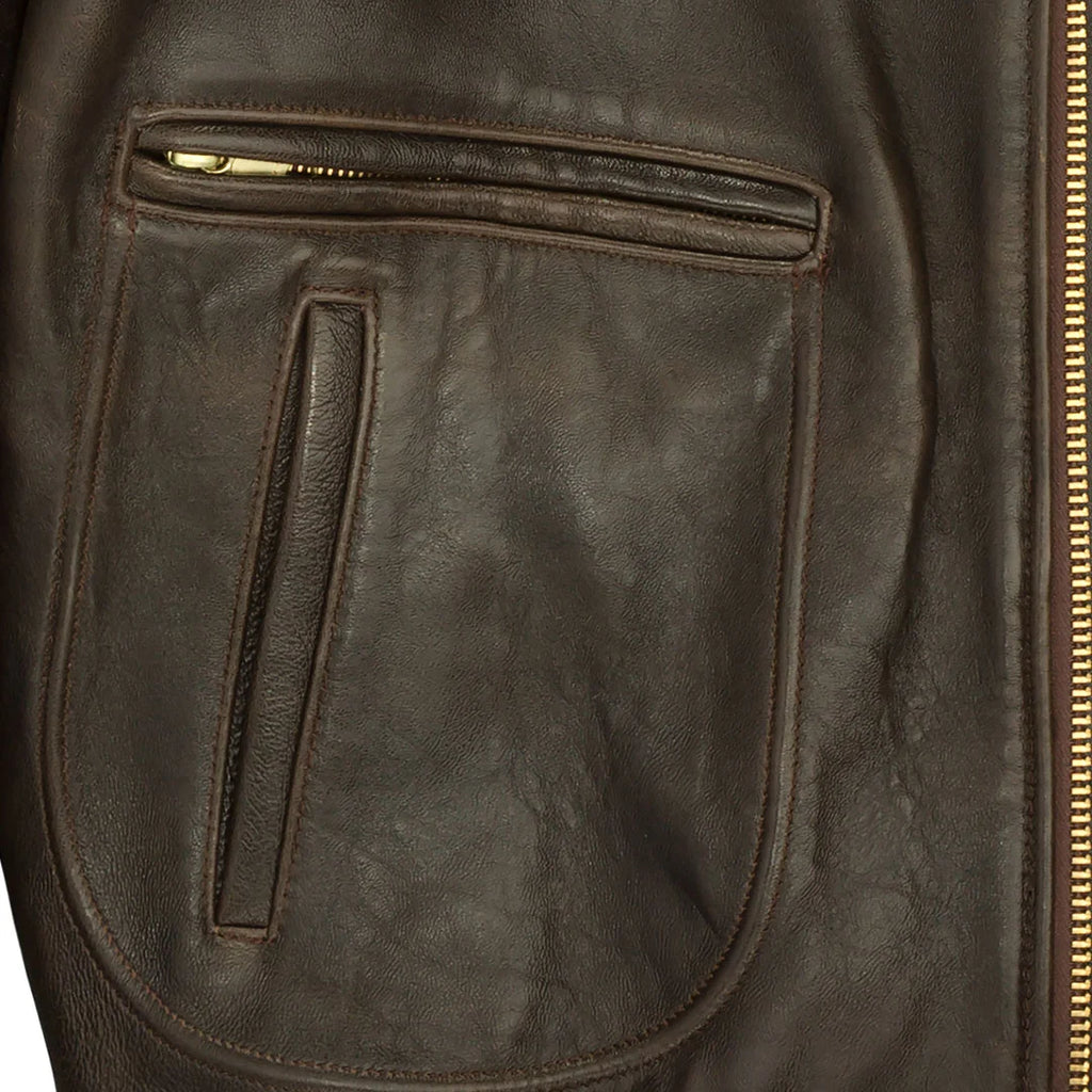 Men's Vintage Brown Lambskin Leather Motorcycle Jacket | Raiders Moto Jacket