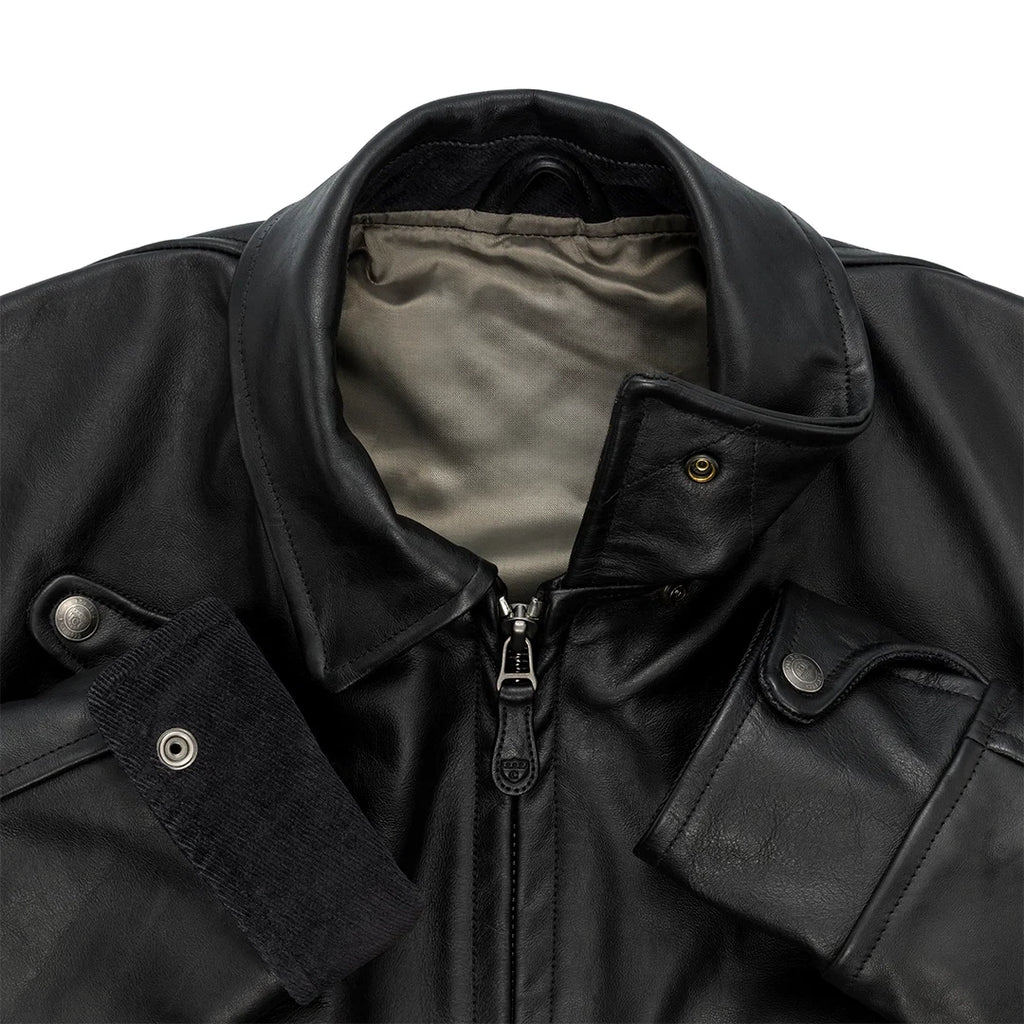 Men's Black Moto Jacket – Vintage Style Motorcycle Leather Jacket