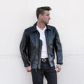 Men's Black Lambskin Leather Motorcycle Jacket | Raiders Moto Jacket