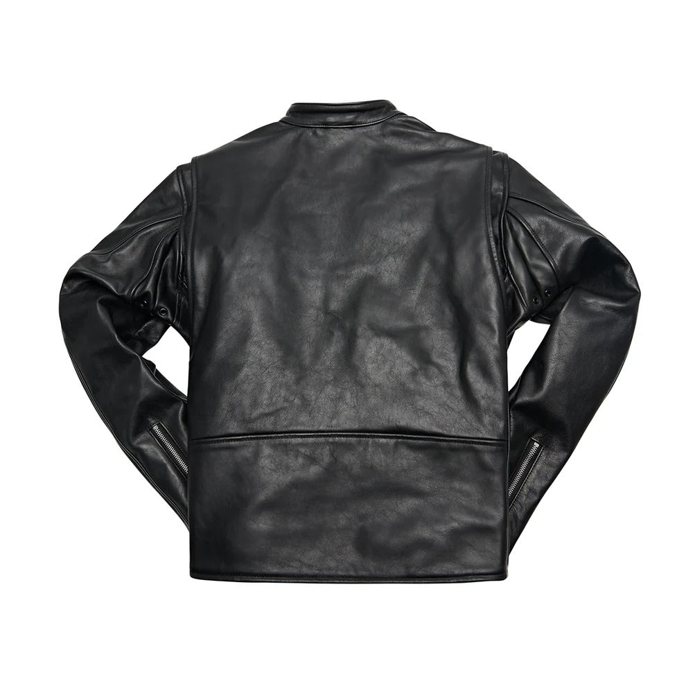 Men's 1960 Leather Racer Jacket – Slim Fit Café Racer Biker Jacket