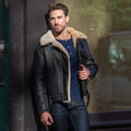 Men's B-2 Shearling Bomber Jacket – WWI Flight Jacket in Genuine Sheepskin Leather
