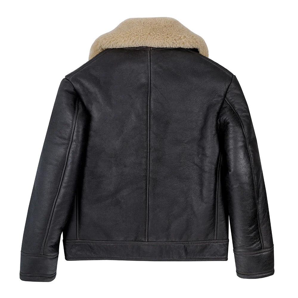 Men's B-2 Shearling Bomber Jacket – WWI Flight Jacket in Genuine Sheepskin Leather