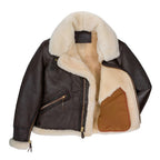 Men's B-9 Sheepskin Leather Jacket – Genuine Sheepskin Faux Fur Lined Bomber Coat