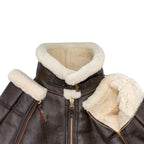 Men's B-9 Sheepskin Leather Jacket – Genuine Sheepskin Faux Fur Lined Bomber Coat