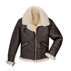 Men's B-9 Sheepskin Leather Jacket – Genuine Sheepskin Faux Fur Lined Bomber Coat