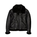 Men's B3 Black Shearling Leather Bomber Jacket