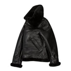 Men's B3 Black Shearling Leather Bomber Jacket