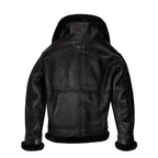 Men's B3 Black Shearling Leather Bomber Jacket