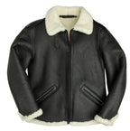Men's B6 Black Bomber Jacket – Genuine Sheepskin Leather Faux Fur Lined Coat