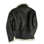Men's B6 Black Bomber Jacket – Genuine Sheepskin Leather Faux Fur Lined Coat