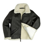 Men's B6 Black Bomber Jacket – Genuine Sheepskin Leather Faux Fur Lined Coat