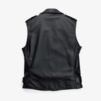 Men's Belted Asymmetrical Biker Leather Vest