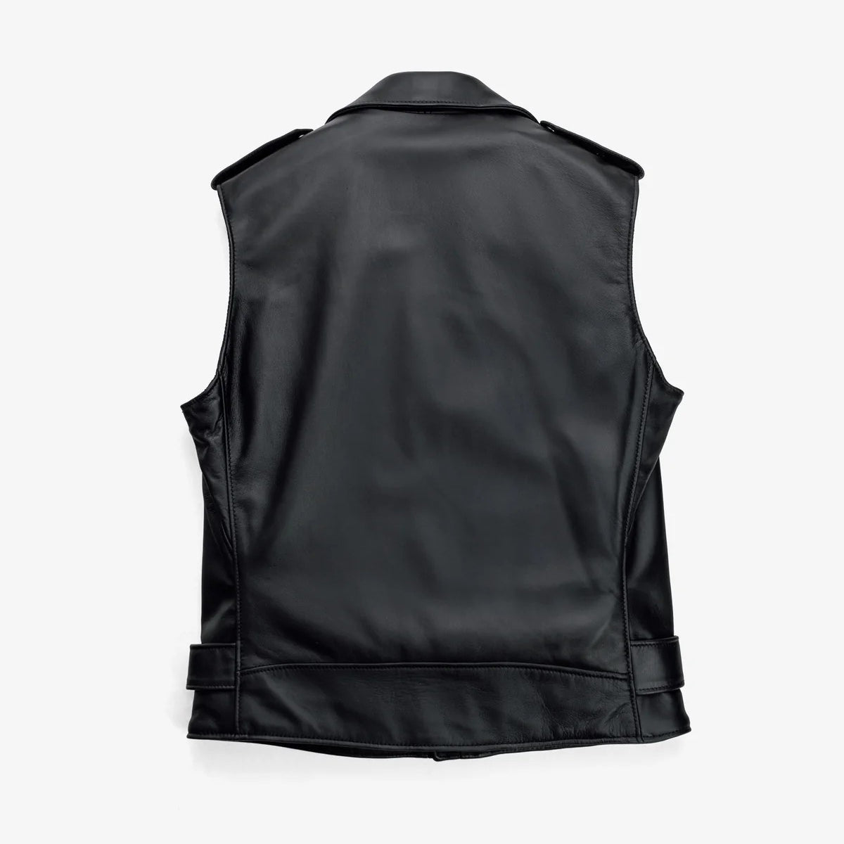 Men's Belted Asymmetrical Biker Leather Vest