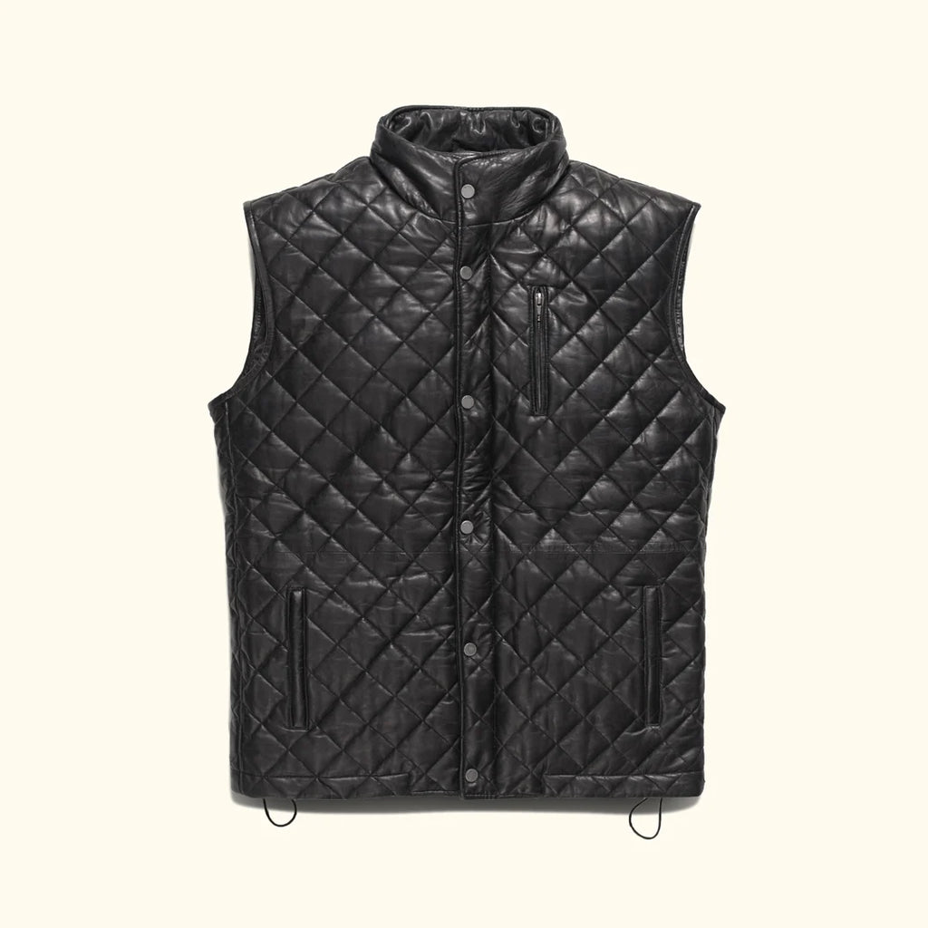 Men's Quilted Leather Vest