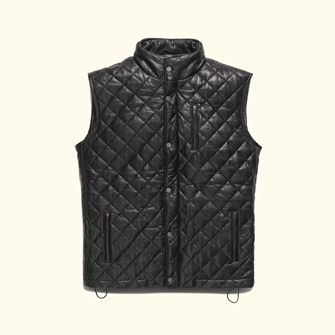 Men's Quilted Leather Vest