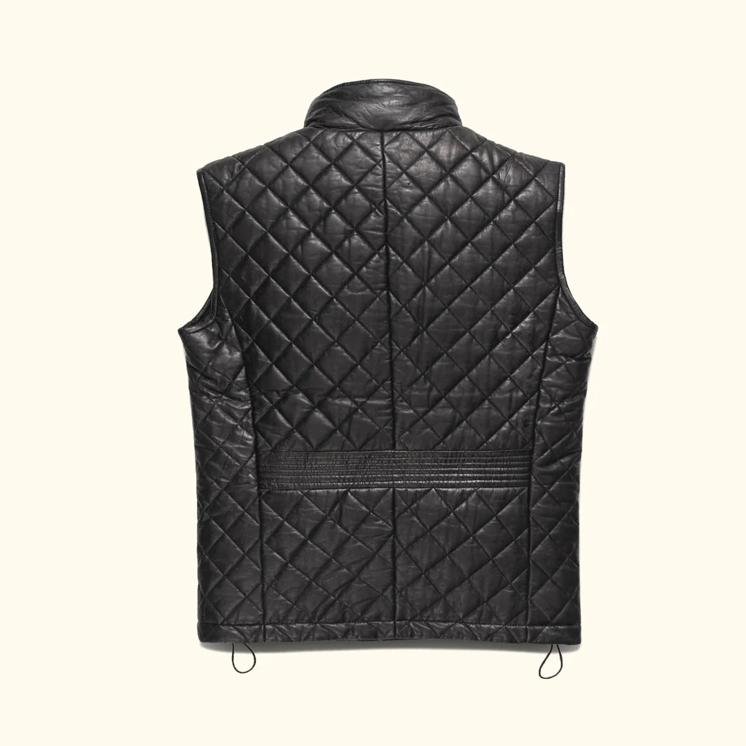 Men's Quilted Leather Vest
