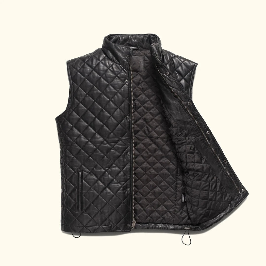 Men's Quilted Leather Vest
