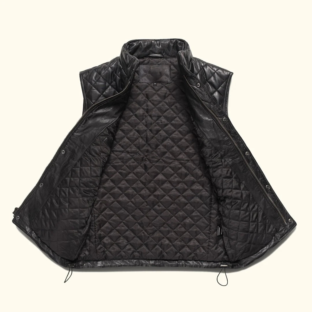 Men's Quilted Leather Vest