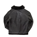 Men's Black Hooded B3 Shearling Bomber Jacket