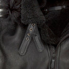 Men's Black Hooded B3 Shearling Bomber Jacket