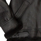 Men's Black Hooded B3 Shearling Bomber Jacket