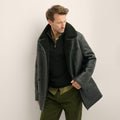 Men’s Black Lambskin Shearling Leather Coat