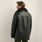 Men’s Black Lambskin Shearling Leather Coat