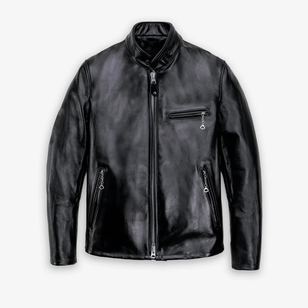 Men's Black Leather Racer Jacket