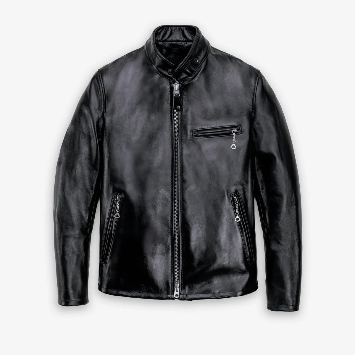 Men's Black Leather Racer Jacket