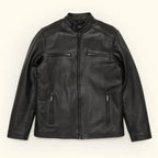 Men's Black Leather Biker Jacket