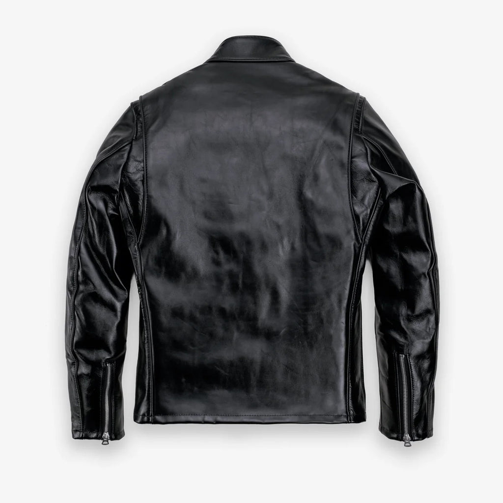 Men's Black Leather Racer Jacket