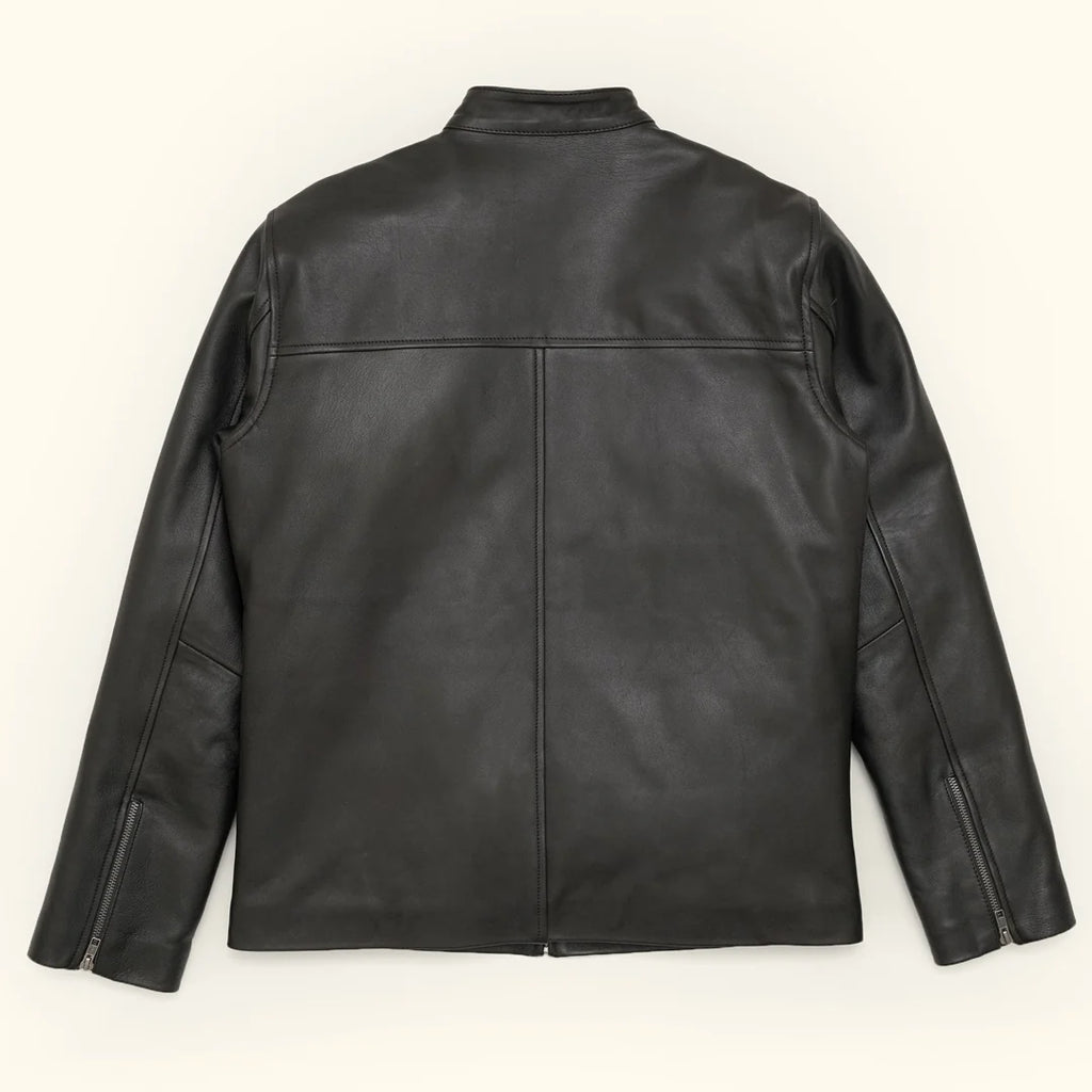 Men's Black Leather Biker Jacket