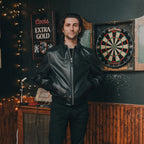Men's Black Leather Racer Jacket