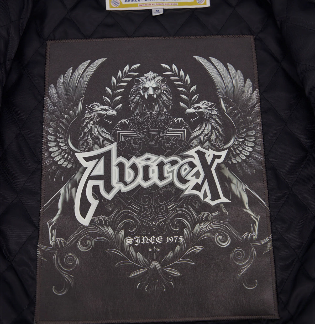 Men's Black Leather Goth Varsity Jacket | New York Lion Crest Edition