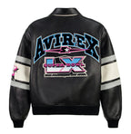 Men's Black Leather Super Bowl LX Varsity Jacket | NFL Co-Brand Edition