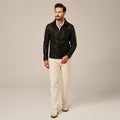 Men's Brown Leather Cafe Racer Jacket