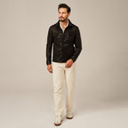 Men's Brown Leather Cafe Racer Jacket
