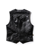Men’s Black Leather Vest | Shearling Jacket
