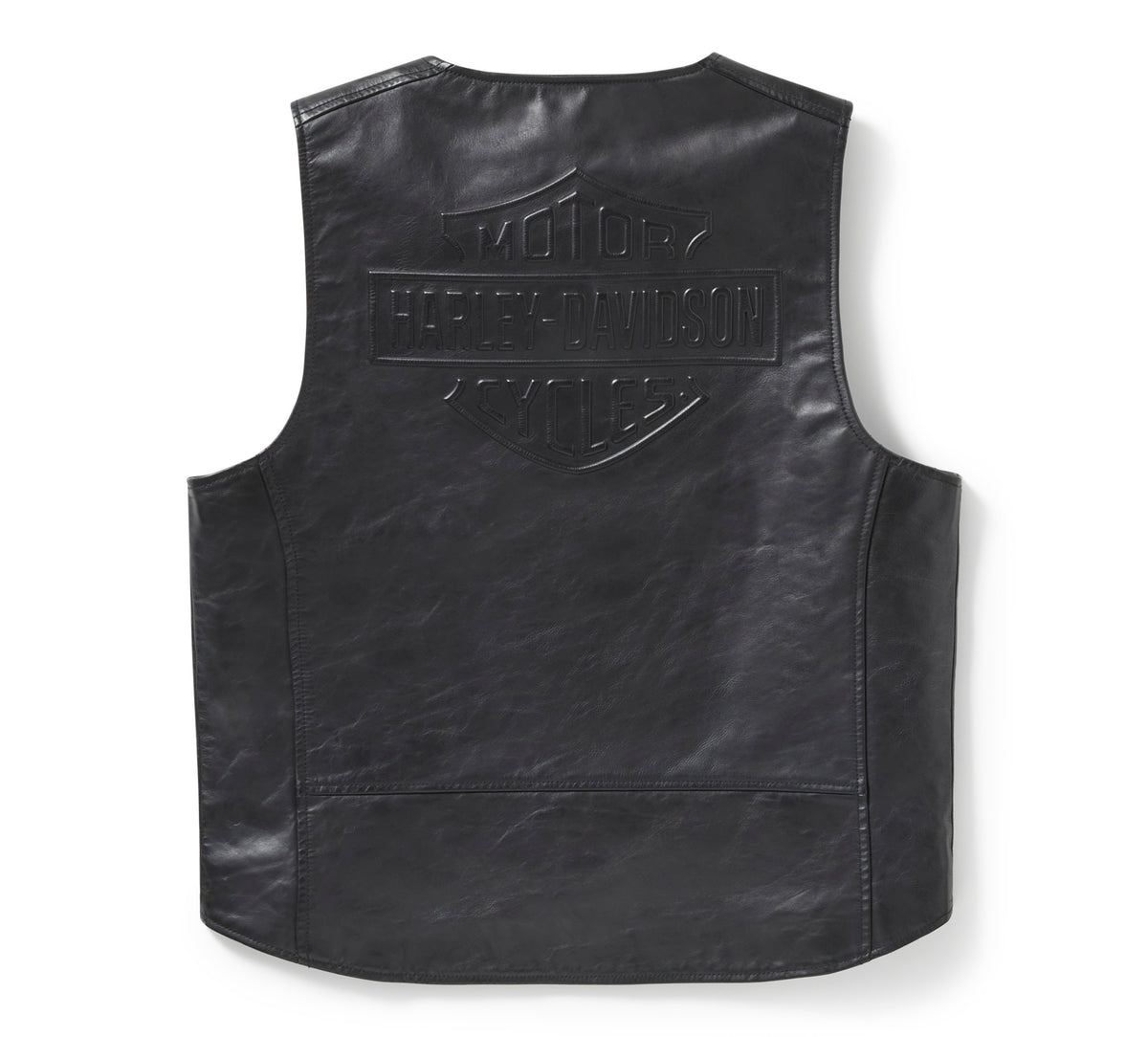 Men’s Black Leather Vest with Front Zipper | Shearling Jacket