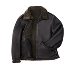 Men's Black Ops B6 Shearling Bomber Jacket – Snow Top Sheepskin Leather Coat