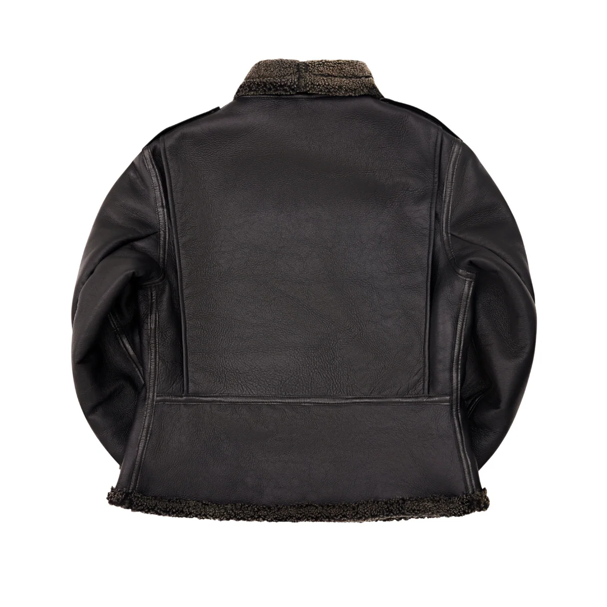 Men's Black Ops B6 Shearling Bomber Jacket – Snow Top Sheepskin Leather Coat
