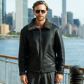 Men's Black Ops B6 Shearling Bomber Jacket – Snow Top Sheepskin Leather Coat