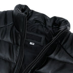 Men's Black Quilted Leather Puffer Vest