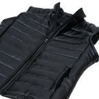 Men's Black Quilted Leather Puffer Vest