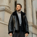 Men's Black RAF Sheepskin Bomber Jacket – 1938 Irvin Pattern Flight Jacket