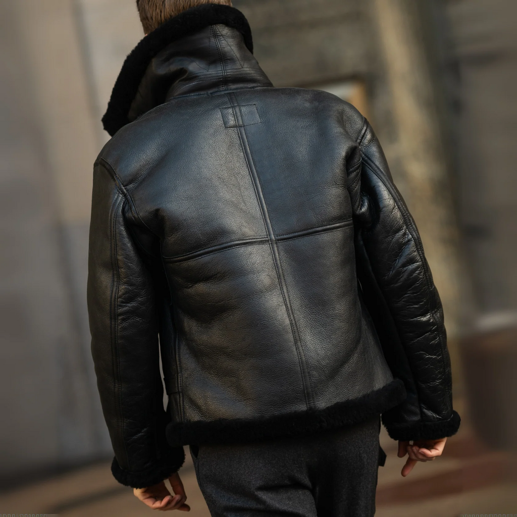 Men's Black RAF Sheepskin Bomber Jacket – 1938 Irvin Pattern Flight Jacket